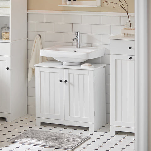 Rootz Sink Base Cabinet - Bathroom Vanity - Storage Cabinet - Magnetic Locking - Adjustable Shelf - MDF Construction - 60cm x 60cm x 30cm