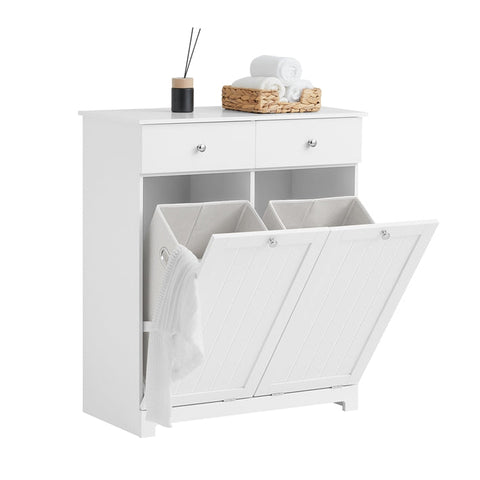 Rootz Linen Cupboard with Laundry Bags - Laundry Collector - Laundry Basket - MDF Construction - Removable Bags - Flexible Storage - 78cm x 90cm x 38cm