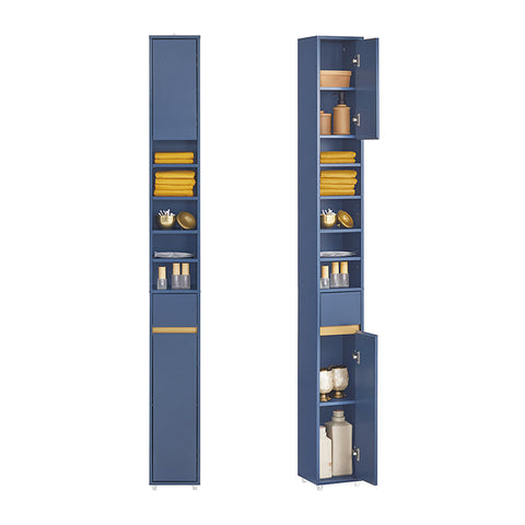 Rootz Tall Storage Cabinet - Space-Saving Organizer - Vertical Shelf - Magnetic Lock - 20x180x20cm