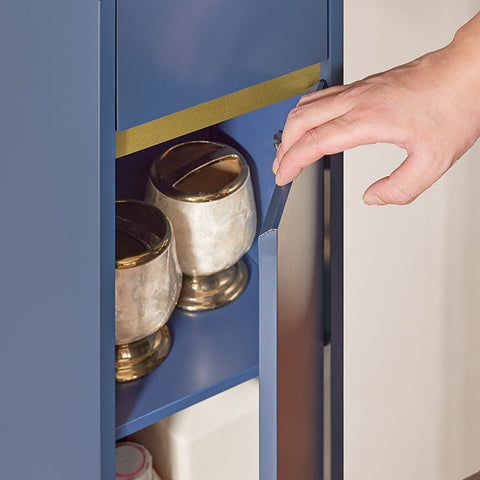 Rootz Tall Storage Cabinet - Space-Saving Organizer - Vertical Shelf - Magnetic Lock - 20x180x20cm