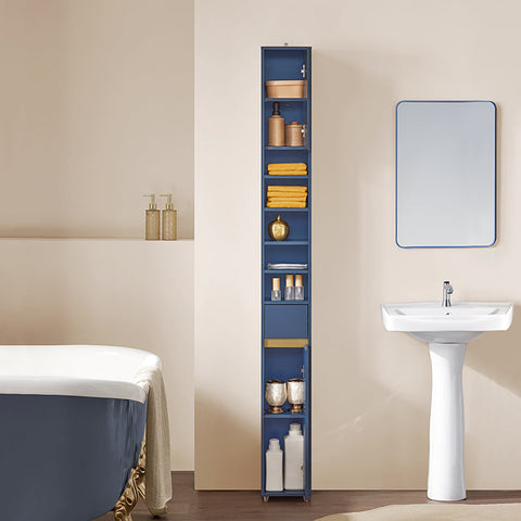 Rootz Tall Storage Cabinet - Space-Saving Organizer - Vertical Shelf - Magnetic Lock - 20x180x20cm