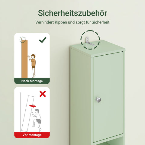 Rootz Tall Cabinet - Slim Storage Unit - Space-Saving Organizer - Adjustable Shelves - 20x180x20cm MDF Construction