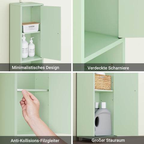 Rootz Tall Cabinet - Slim Storage Unit - Space-Saving Organizer - Adjustable Shelves - 20x180x20cm MDF Construction