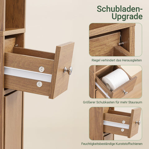 Rootz Tall Storage Cabinet - Space-Saving Cabinet - Slim Shelf Unit - Adjustable Shelves - Magnetic Lock - 20x180x20cm