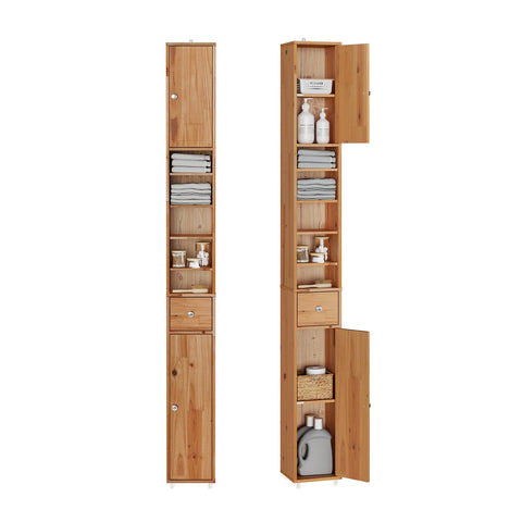 Rootz Cedar Bathroom Cabinet - Storage Unit - Organizer - Moisture Resistant - 20x180x20cm