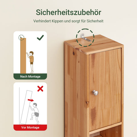 Rootz Cedar Bathroom Cabinet - Storage Unit - Organizer - Moisture Resistant - 20x180x20cm