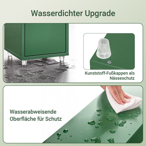 Rootz Narrow Bathroom Cabinet - Slim Tall Cabinet - Space-Saving Storage Unit - Water-Resistant - 20x180x20cm - Dark Green