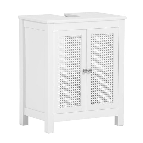 Rootz Sink Base Cabinet - Bathroom Storage - Country House Style - Air Circulating Grid Doors - MDF Construction - 50cm x 60cm x 33cm