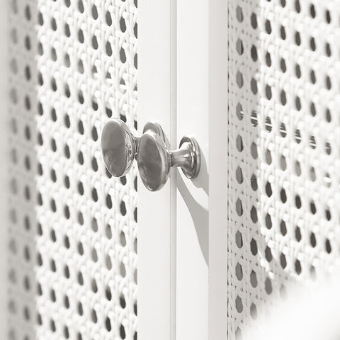 Rootz Sink Base Cabinet - Bathroom Storage - Country House Style - Air Circulating Grid Doors - MDF Construction - 50cm x 60cm x 33cm