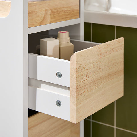 Rootz Compact Storage Trolley - Utility Cart - Rolling Organizer - Adjustable Shelves - 23x82x65cm