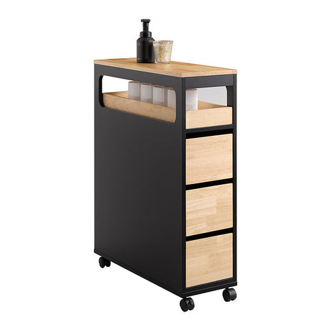 Rootz Rolling Storage Cart - Mobile Storage Organizer - Narrow Space Cart - Versatile Storage - 24cm x 82cm x 65cm