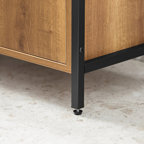 Rootz Sink Base Cabinet - Bathroom Cabinet - Washbasin Under-Sink Storage - Adjustable Feet - Siphon Cut-Out - Spacious Storage with 2 Doors and 1 Shelf - PB(E1) and Metal Frame - 60cm x 60cm x 30cm