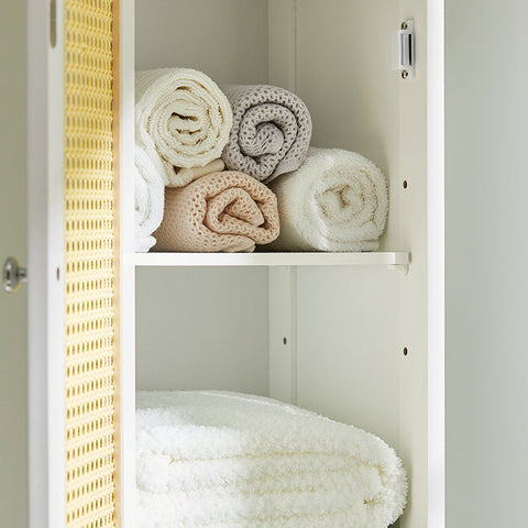 Rootz Tall Bathroom Cabinet - Storage Organizer - Bathroom Shelf - Adjustable Shelves - Mold Resistant - Air Permeable Grid Design - 32cm x 170cm x 30cm