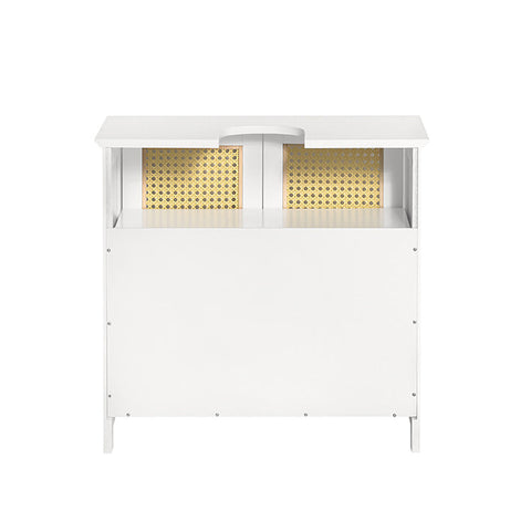 Rootz Sink Base Cabinet - Bathroom Storage - Vanity Unit - Adjustable Shelf - Air Circulating Grid Doors - MDF Construction - 60cm x 58cm x 35cm
