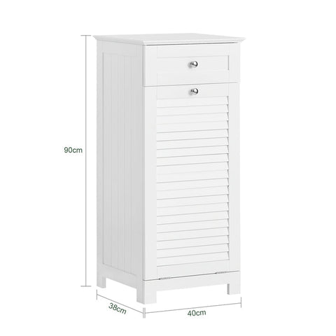 Rootz Laundry Cupboard with Laundry Bag - Laundry Collector - Laundry Basket - MDF Construction - Fleece Basket - Flexible Storage - 40cm x 90cm x 38cm