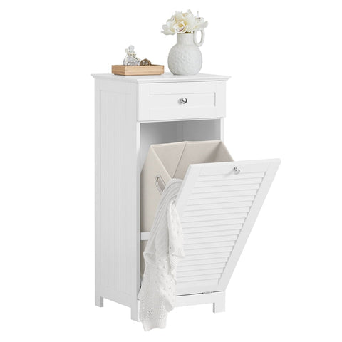 Rootz Laundry Cupboard with Laundry Bag - Laundry Collector - Laundry Basket - MDF Construction - Fleece Basket - Flexible Storage - 40cm x 90cm x 38cm