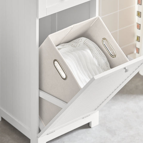 Rootz Laundry Cupboard with Laundry Bag - Laundry Collector - Laundry Basket - MDF Construction - Fleece Basket - Flexible Storage - 40cm x 90cm x 38cm