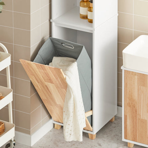 Rootz Tall Bathroom Cabinet - Linen Closet - Storage Organizer - MDF and Rubber Wood - Ample Storage Space - Stable Design - Easy Assembly - 31cm x 170cm x 32cm
