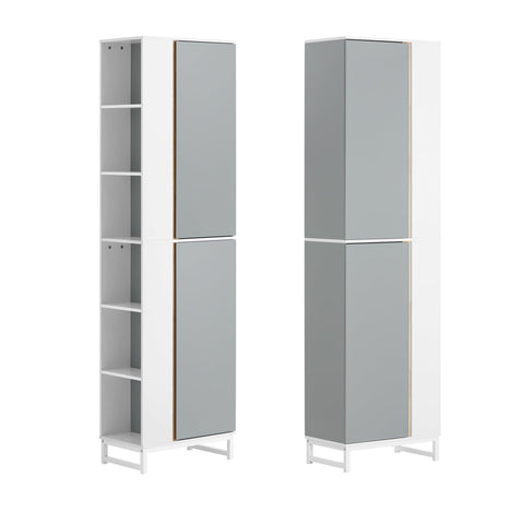 Rootz Tall Bathroom Cabinet - Storage Organizer - Freestanding Shelving Unit - MDF and Rubberwood Construction - Anti-Tip Stability - Easy Assembly - 50cm x 181cm x 30cm