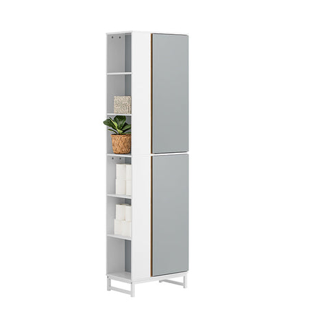 Rootz Tall Bathroom Cabinet - Storage Organizer - Freestanding Shelving Unit - MDF and Rubberwood Construction - Anti-Tip Stability - Easy Assembly - 50cm x 181cm x 30cm