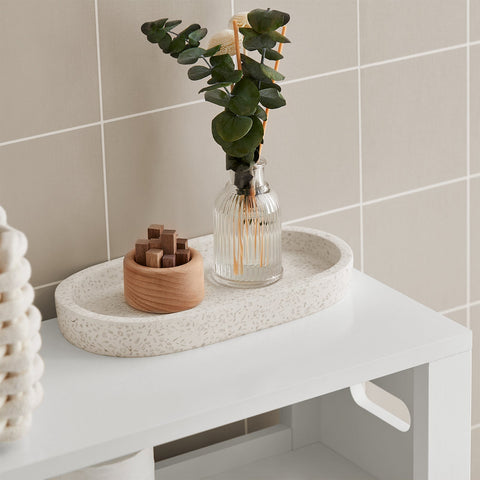 Rootz Niche Shelf with 2 Baskets - Kitchen Storage - Bathroom Organizer - MDF and Pine Construction - Moisture-Resistant Foot Pad - Easy Assembly - 20cm x 70cm x 60cm