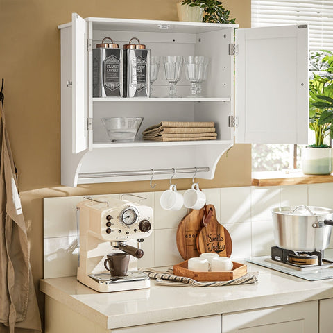 Rootz Bathroom Wall Cabinet - Medicine Cabinet - Storage Closet - Adjustable Shelf - Magnetic Lock - Towel Holder - 60cm x 60cm x 30cm