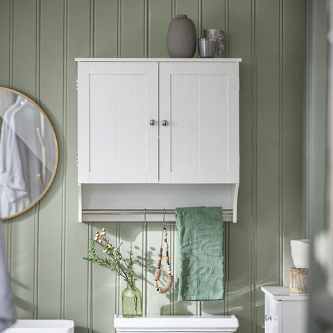 Rootz Bathroom Wall Cabinet - Medicine Cabinet - Storage Closet - Adjustable Shelf - Magnetic Lock - Towel Holder - 60cm x 60cm x 30cm