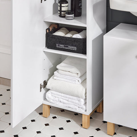 Rootz Tall Bathroom Cabinet - Storage Organizer - Bathroom Shelf - Adjustable Shelves - Anti-Tip Design - MDF Construction - 34cm x 170.5cm x 30cm