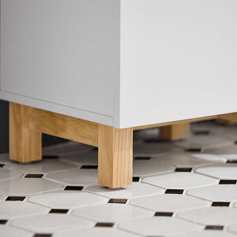 Rootz Laundry Cupboard with Laundry Bag - Laundry Collector - Laundry Basket - MDF Construction - Anti-Tip Safety Feature - Easy Assembly - 34cm x 90cm x 30cm