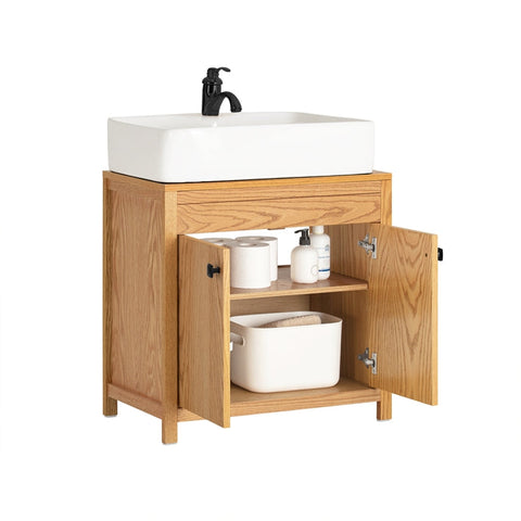 Rootz Sink Base Cabinet - Bathroom Cabinet - Washbasin Stand - Moisture Resistant - Adjustable Shelf - Easy Assembly - 60cm x 60cm x 35cm