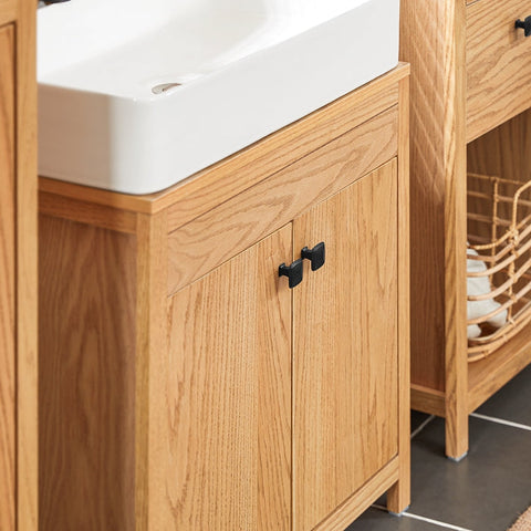 Rootz Sink Base Cabinet - Bathroom Cabinet - Washbasin Stand - Moisture Resistant - Adjustable Shelf - Easy Assembly - 60cm x 60cm x 35cm