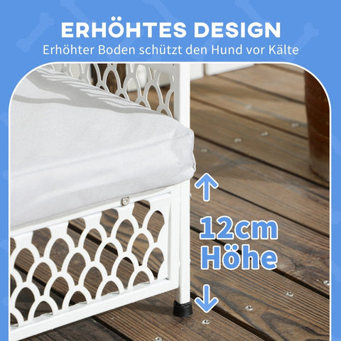 Rootz Canopy Dog Bed - Elevated Pet Bed - Outdoor Dog Gazebo - Ultimate Comfort - Sun Protection - Water-Repellent Cushion - 88cm x 50cm x 78cm - Steel & Oxford Fabric