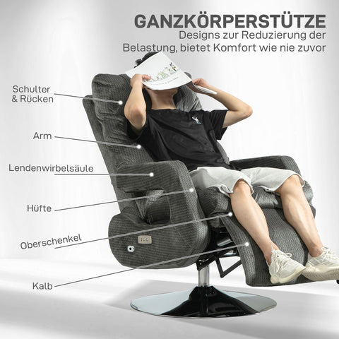 Rootz Electric Recliner Armchair - Upholstery Chair - Velvet Armchair - Ultimate Comfort - 69cm x 157cm x 91-97cm