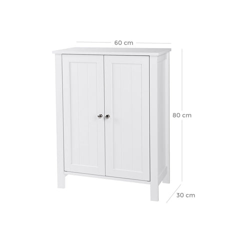 Rootz Bathroom Cabinet - Storage Unit - Organizer - MDF Board - White - 60cm x 80cm x 30cm - 87cm x 36cm x 19cm - 12.4kg - 1 x Accessory Bag - Multilingual Instructions