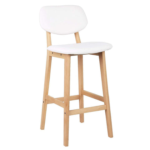 Rootz Scandinavian Style 2 Bar Stools - Modern Counter Stools - Wood Grain - Faux Leather - 91.5cm x 43cm x 37.5cm