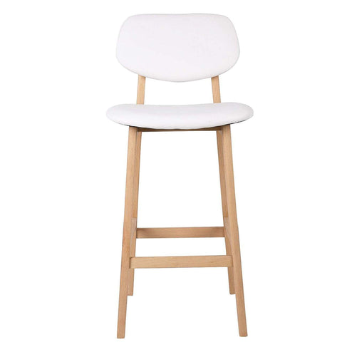 Rootz Scandinavian Style 2 Bar Stools - Modern Counter Stools - Wood Grain - Faux Leather - 91.5cm x 43cm x 37.5cm