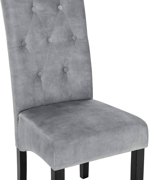 Rootz Velvet Dining Chairs - Elegant Chairs - Stylish Seating - Ergonomic Design - Luxurious Velvet - Durable Wooden Frame - 47cm x 42cm x 107cm