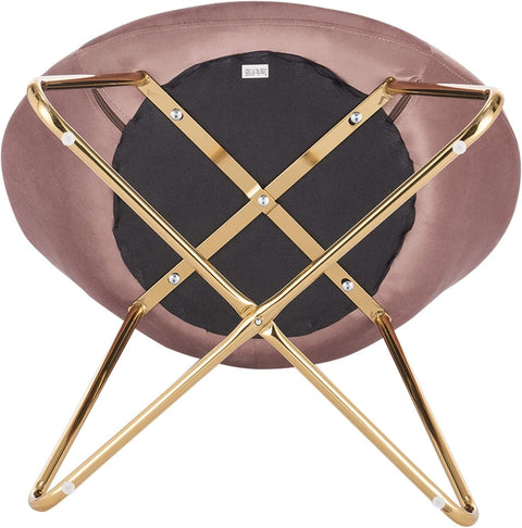 Rootz Set of 4 Dining Room Chairs - Velvet Chairs - Modern Seating - Comfortable, Durable, Easy Assembly - Pink Metal - 76cm x 36cm x 40cm