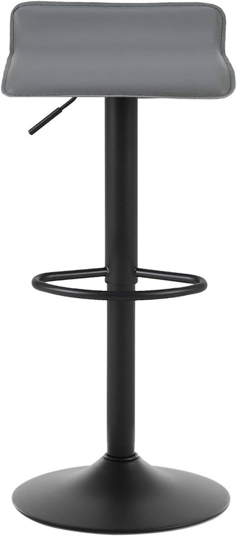 Rootz Ergonomic Faux Leather Bar Stool - Height Adjustable - 360° Swivel - Kitchen Counter Stool - 38.5cm x 39cm - Black/Gray