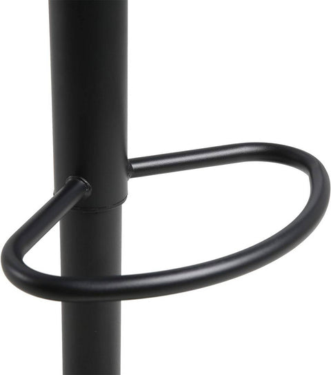 Rootz Ergonomic Faux Leather Bar Stool - Height Adjustable - 360° Swivel - Kitchen Counter Stool - 38.5cm x 39cm - Black/Gray