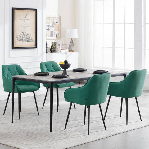 Rootz Velvet Dining Chair - Elegant Chair - Comfortable Seating - Luxurious Velvet - Durable Metal Frame - Ergonomic Design - 56cm x 83.5cm x 53cm