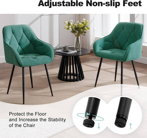 Rootz Velvet Dining Chair - Elegant Chair - Comfortable Seating - Luxurious Velvet - Durable Metal Frame - Ergonomic Design - 56cm x 83.5cm x 53cm