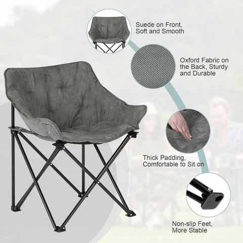 Rootz Ultimate Outdoor Folding Chair - Portable Chair - Collapsible Chair - Comfortable Seating - Sturdy Design - Easy Storage - 63cm x 73.5cm x 44.5cm