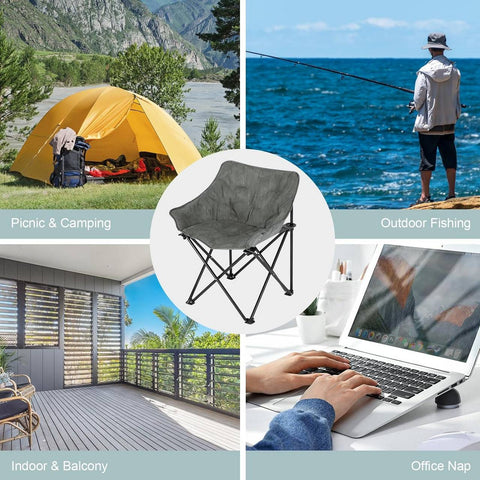 Rootz Ultimate Outdoor Folding Chair - Portable Chair - Collapsible Chair - Comfortable Seating - Sturdy Design - Easy Storage - 63cm x 73.5cm x 44.5cm