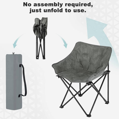 Rootz Ultimate Outdoor Folding Chair - Portable Chair - Collapsible Chair - Comfortable Seating - Sturdy Design - Easy Storage - 63cm x 73.5cm x 44.5cm