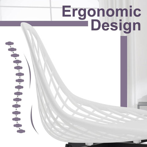 Rootz Modern Dining Chairs Set of 4 - Hollow Backrest - Metal Legs - Ergonomic & Versatile - Stain-Resistant - 52cm x 83.5cm x 53cm