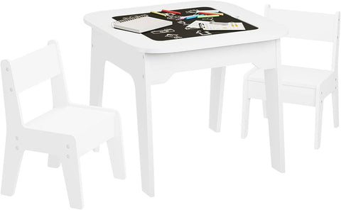 Rootz Children's Table and Chair Set - Activity Desk - Kids' Study Table - Built-in Storage - Multipurpose Tabletop - Safe & Ergonomic - Durable Construction - Table: W60 x H49 x D60 cm; Chair: W31 x H45 x D29 cm