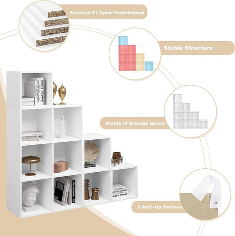 Rootz Modular DIY Book Cabinet - Bookshelf - Storage Organizer - Customizable, Durable, Easy Assembly - 120cm x 120cm x 30cm