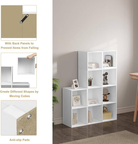 Rootz Modular DIY Book Cabinet - Bookshelf - Storage Organizer - Customizable, Durable, Easy Assembly - 120cm x 120cm x 30cm