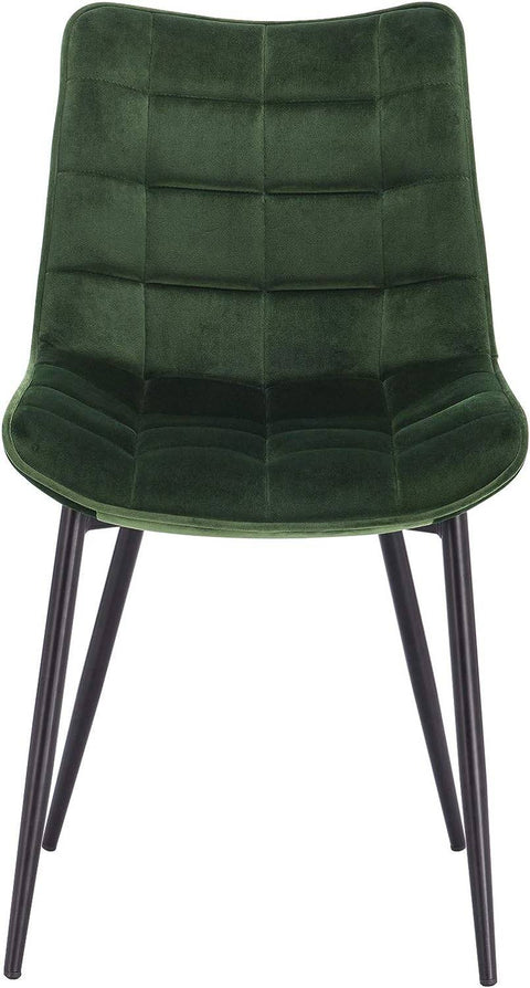 Rootz Set of 8 Dining Chairs - Velvet Upholstered - Metal Frame - Ergonomic Design, Durable, Comfortable - Dark Green - 85.5cm x 46cm x 40.5cm